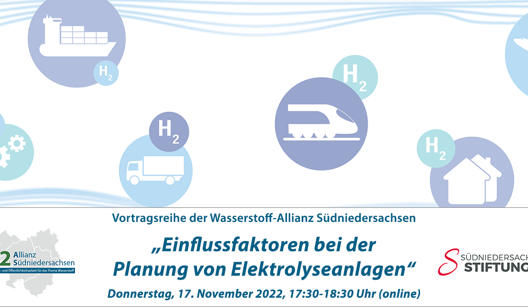 H2AS-Vortragsreihe: „Einflussfaktoren bei der Planung von Elektrolyseanlagen“