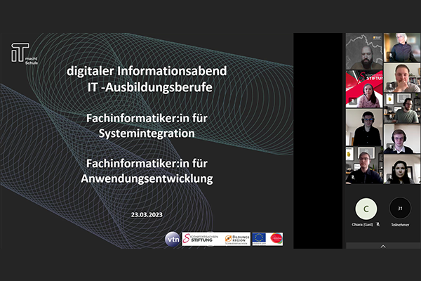 Teilnehmer:innen beim Digitalen Informationsabend.