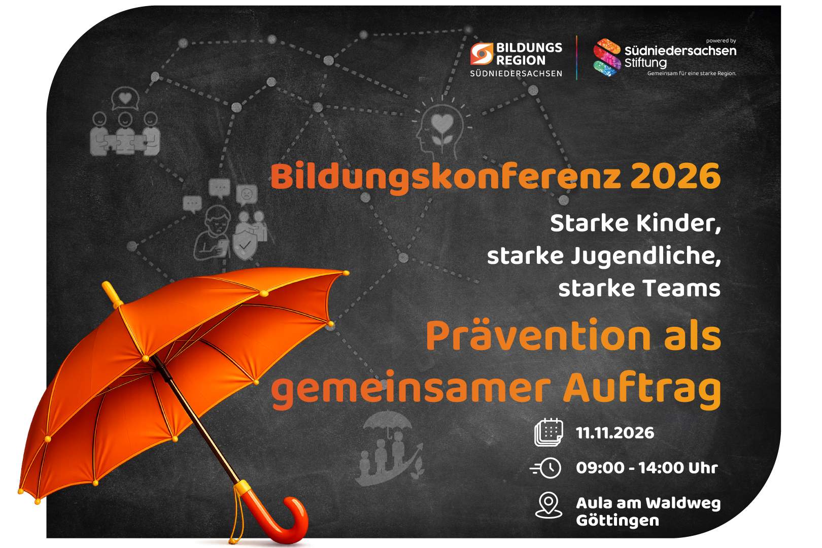 Titelbild der Bildungskonferenz 2026 mit dem Titel: „Starke Kinder, starke Jugendliche, starke Teams“